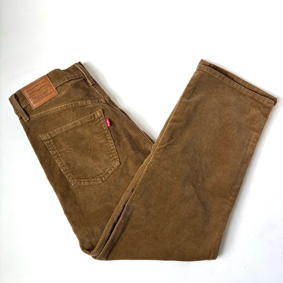 Levi's Premium Ribcage Straight Ankle Corduroy Pants Ermine Brown Size 31X27 - Picture 15 of 17